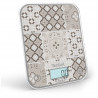 Tefal Optiss BC50D6V0 Kitchen Scale, Up to 5 kg, Tare, LCD, Glass, Large Digits, Gray/Decorative Pattern
