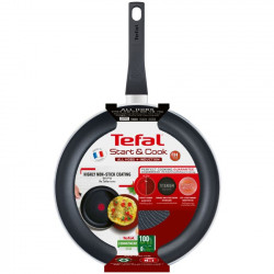 Tefal C2720553 Start&Cook serpenyő, 26 cm, titán bevonat, Thermo-signal, Thermo-Fusion, indukció, fekete