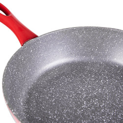 Tigaie adanca Oliver Voltz Florence OV54419A28D, 28x7 cm, 4 mm, Acoperire marmura, Inductie, Rosu