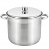 Rosberg R51211B20S Deep Pot, 20 cm, 5.5 L, Lid, Multi-layer Bottom, Induction, Stainless Steel