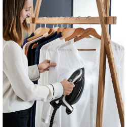 Ατμοσίδερο Tefal Pro Express Vision GV9821E0, 3000 W, 9 bar, 1,2 l, 800 g/min, Smart Steam, Σύστημα κατά της στάγδην και του ασβεστίου, Κάθετο σιδέρωμα, Μαύρο/γκρι