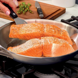 Tigaie Ninja EverClad C90028DE, 28 cm, 3 straturi, Rezistenta la cuptor pana la 315 °C, Fara PFAS, Inductie, Otel inoxidabil