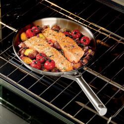 Tigaie Ninja EverClad C90028DE, 28 cm, 3 straturi, Rezistenta la cuptor pana la 315 °C, Fara PFAS, Inductie, Otel inoxidabil