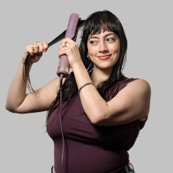 Remington AS8930 AIRvive™ 2-in-1 Hair Straightener, 135 W, 3 temperature settings up to 190°C, 2 modes, Ceramic coating, Ionization, Purple/Gold