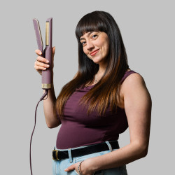 Remington AS8930 AIRvive™ 2-in-1 Hair Straightener, 135 W, 3 temperature settings up to 190°C, 2 modes, Ceramic coating, Ionization, Purple/Gold