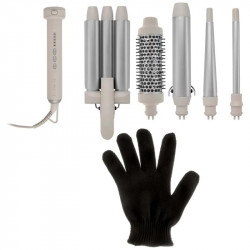 Aparat de coafat parul Remington CI41MS5 Trendology 5-in-1, 92 W, 5 setari pana la 210°C, Acoperire ceramica, Ionizare, Afisaj LED, Violet/Auriu