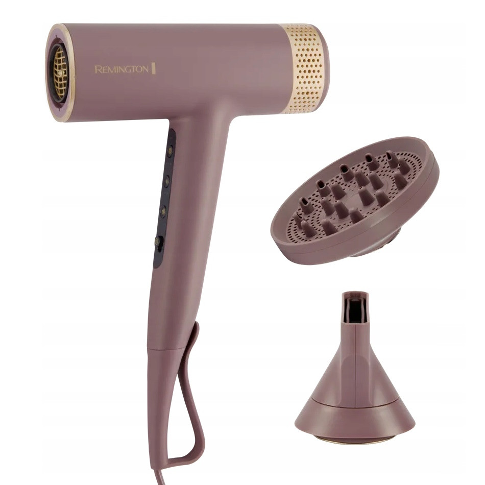 Uscator pentru par Remington EC8930 AIRvive™, 1600 W, 110.000 rpm, 2 viteze, 3 setari de temperatura, Ionizare, Cool Shot, Violet/Auriu
