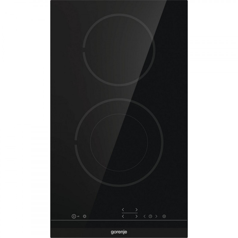 Gorenje ECT322BCSC Built-In Glass-Ceramic Cooktop, 2900W, 9 Settings, 2 Zones, StopGo, StayWarm, Child Lock, Black