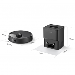 Прахосмукачка робот Roborock Q7 TF+, 10000 Pa, 150 мин, Интелигентно 3D картографиране, Сухо/мокро, Гласови команди, График, Памет, PreciSense® LiDAR, Черен