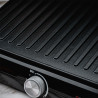 Elektromos grill Rosberg R51442M kenyérpirító, 2000W, grill, tapadásmentes lemezek-29x23 cm, 180°C nyílás, Inox/fekete