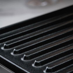 Rosberg R51442I Grill, 1500W, 180° Opening, Non-stick, Drip Pan, Stainless Steel/Black