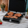 Rosberg R51442I Grill, 1500W, 180° Opening, Non-stick, Drip Pan, Stainless Steel/Black
