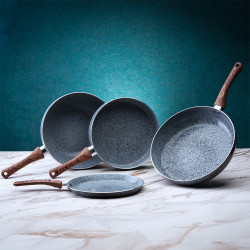 Oliver Voltz Siena OV51319J20 Frying Pan, 20 cm, Marble Finish, Induction, Gray