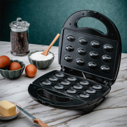 Συσκευή για Cookies σε Μορφή Καρυδιών Rosberg R51442D, 800W,  Ψήνει έως 12 cookies, Αντικολλητικές πλάκες, Μαύρο