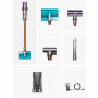Aspirator vertical Dyson V10 Cyclone Submarine 594446-01, 150AW, 0,76 L, 60 min, Uscat/Umed, 3 moduri, Golire igienica, Root Cyclone™, Nichel/Turcoaz
