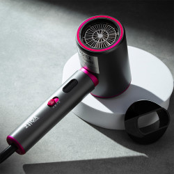 Oliver Voltz OV51100R Hair Dryer, 2200W, 3 speed settings, DC motor, Cool air, LED indicators, Gray/Purple