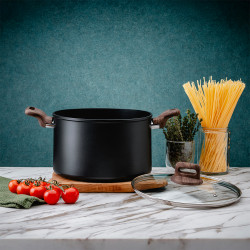 Oliver Voltz Paris OV54418F24D Saucepan, 24x15 cm, Non-stick coating, Heat sensor, Induction, Black