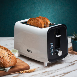 Τοστιέρα ψωμιού Oliver Voltz OV51440H, 800W, 4 στάδια, 3 λειτουργίες, Χρονοδιακόπτης, Αυτοκεντροποίηση, Λευκό