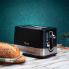 Oliver Voltz OV51440I Toaster, 800W, 6 settings, Auto-center, Crumb tray, Black/stainless steel