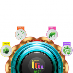 Aspirator vertical Dyson V12s Detect Slim Submarine 485350-01, 140AW, 0,35 L, 60 min, Uscat/Umed, 3 moduri, HEPA, Senzor de praf, Golire igienică, LCD cu date in timp real, Nichel/Galben