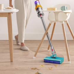 Dyson V12s Detect Slim Submarine Upright Vacuum Cleaner 485350-01, 140AW, 0.35 L, 60 min, Dry/Wet, 3 modes, HEPA, Dust sensor, Hygienic emptying, LCD with real-time data, Nickel/Yellow