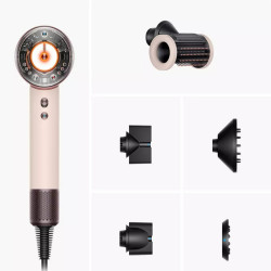 Dyson HD16 Supersonic Nural Ceramic Pink/Rose Gold Straight+Wavy Hair Dryer 113407-01, 1600W, 3 speeds, 4 heat settings, Negative ions, 5 attachments, Scalp protection, Ceramic pink/rose gold