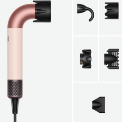Dyson HD17 Supersonic Hair Dryer in Ceramic Pink/Rose Gold (Straight+Wavy), 113332-01, 1700W, 4 intelligent temperature settings, 3 speed settings, Ionization, RFID attachment recognition, Scalp protection, Ceramic Pink/Rose Gold