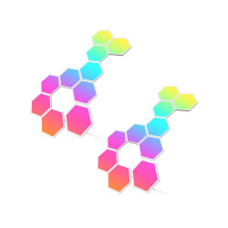 Комплект 10 интелигентни LED панела Govee Glide Hexa RGB IC H6061, Музикална синхронизация, Wi-Fi, Гласово управление, Бял