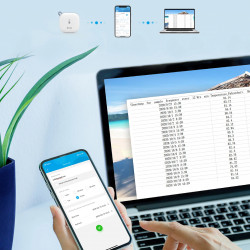 Govee H5179 szobahőmérséklet- és páratartalom-mérő, Wi-Fi, Bluetooth, LCD kijelző, fehér