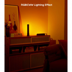 Комплект 2 Smart LED лампи Govee Flow Plus RGBICWW H6056, 18W, Адресируеми цветни сегменти, Wi-Fi, Bluetooth, Govee Home, Черен