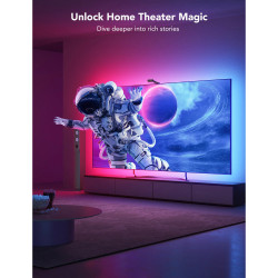 Smart LED banda pentru televizorGovee Envisual T2 RGBIC H605C, 36 W, Segmente de culoare adresabile, Wi-Fi, Bluetooth, Pana la 65", Sincronizare culori, Control vocal, Negru