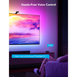Smart LED banda pentru televizorGovee Envisual T2 RGBIC H605C, 36 W, Segmente de culoare adresabile, Wi-Fi, Bluetooth, Pana la 65", Sincronizare culori, Control vocal, Negru