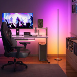 Подова Smart LED лампа Govee Floor Lamp Basic RGBICW H8076C13, 136 см, 1000 lm, Wi-Fi, Bluetooth, Matter, Гласово управление, 58 запаметени сцени, Черен