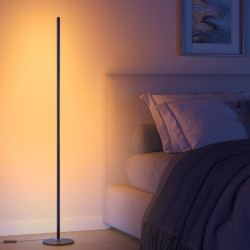Подова Smart LED лампа Govee Floor Lamp Basic RGBICW H8076C13, 136 см, 1000 lm, Wi-Fi, Bluetooth, Matter, Гласово управление, 58 запаметени сцени, Черен