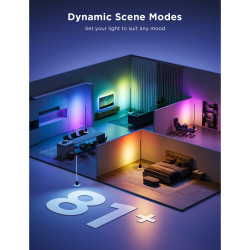 Govee Floor Lamp Pro RGBICWW H6079 Έξυπνη λάμπα LED, 170 cm, 48W, 2100 lm, 6500K, Wi-Fi, Bluetooth, Govee Home, Μαύρο