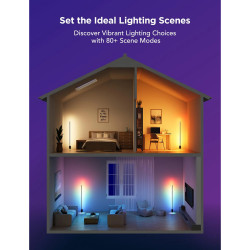 Подова LED лампа Govee Floor Lamp 2 H607C, 152 см, 30W, 1725 lm, 6500K, Wi-Fi, Bluetooth, Govee Home, Черен