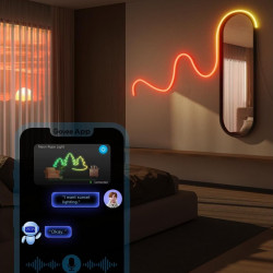 Govee Neon Rope Light 2 RGBIC H61D5301 Smart LED Strip, 48W, 5 m, 173 lm, Bluetooth, Wi-Fi, Matter, Timer, Self-adhesive, 420 LEDs, 11 music modes, White