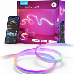 Govee Neon Rope Light 2 RGBIC H61D3301 Smart LED Strip, 36W, 3 m, 173 lm, Bluetooth, Wi-Fi, Matter, Timer, Self-adhesive, 252 LEDs, White