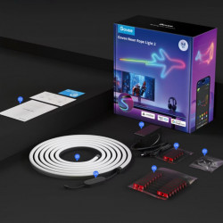 Smart LED lenta Govee Neon Rope Light 2 RGBIC H61D3301, 36 W, 3 m, 173 lm, Bluetooth, Wi-Fi, Matter, Timer, Autoadeziva, 252 diode, Alb