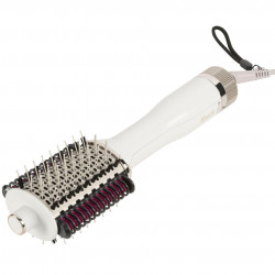 Shark SmoothStyle HT212EU Hair Styling and Drying Brush, 900W, 3 heat settings, 215°C, Ceramic coating, Natural bristles, White/silk