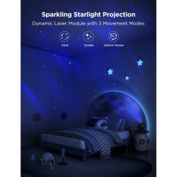 Govee Star Light Projector H6093 Smart Star Projector Lamp, 12W, RGBW, Voice Control, Wi-Fi, Bluetooth, Black