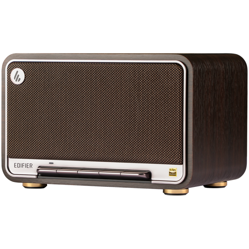 Ηχείο Edifier D32 BL-WALNUT, 60W, 11 ώρες, Hi-Res Audio/Wireless, Bluetooth 5.3, Wi-Fi, Apple Airplay2, DRC, DSP,  Ξύλινο περίβλημα, Μαύρο καρυδιά/καφέ