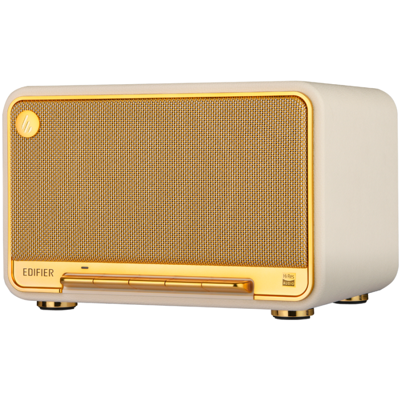 Тонколона Edifier D32 WH, 60W, 11 часа, Hi-Res Audio/Wireless, Bluetooth 5.3, Wi-Fi, Apple Airplay2, DRC, DSP,  Дървен корпус, Бял