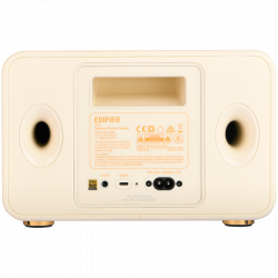 Ηχείο Edifier D32 WH, 60W, 11 ώρες, Hi-Res Audio/Wireless, Bluetooth 5.3, Wi-Fi, Apple Airplay2, DRC, DSP,  Ξύλινο περίβλημα, Λευκό
