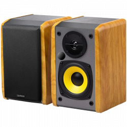 Boxe Edifier R1010BT BR, 24 W RMS, 2x RCA, Bluetooth 5.1, 4 difuzoare, Membrana din matase, Carcasa din lemn, Active, Maro