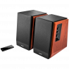 Boxe Edifier R1700BT BR 2.0, 66 W RMS, Bluetooth V5.1, RCA, DSP, DRC, Telecomanda, Lemn MDF, Maro