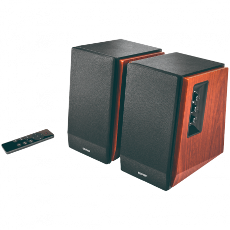 Ηχεία Edifier R1700BTs, 66W RMS, Bluetooth V5.1, RCA, Έξοδος για υπογούφερ, DSP, DRC, Τηλεχειριστήριο, Ξύλινη κατασκευή MDF, Καφέ