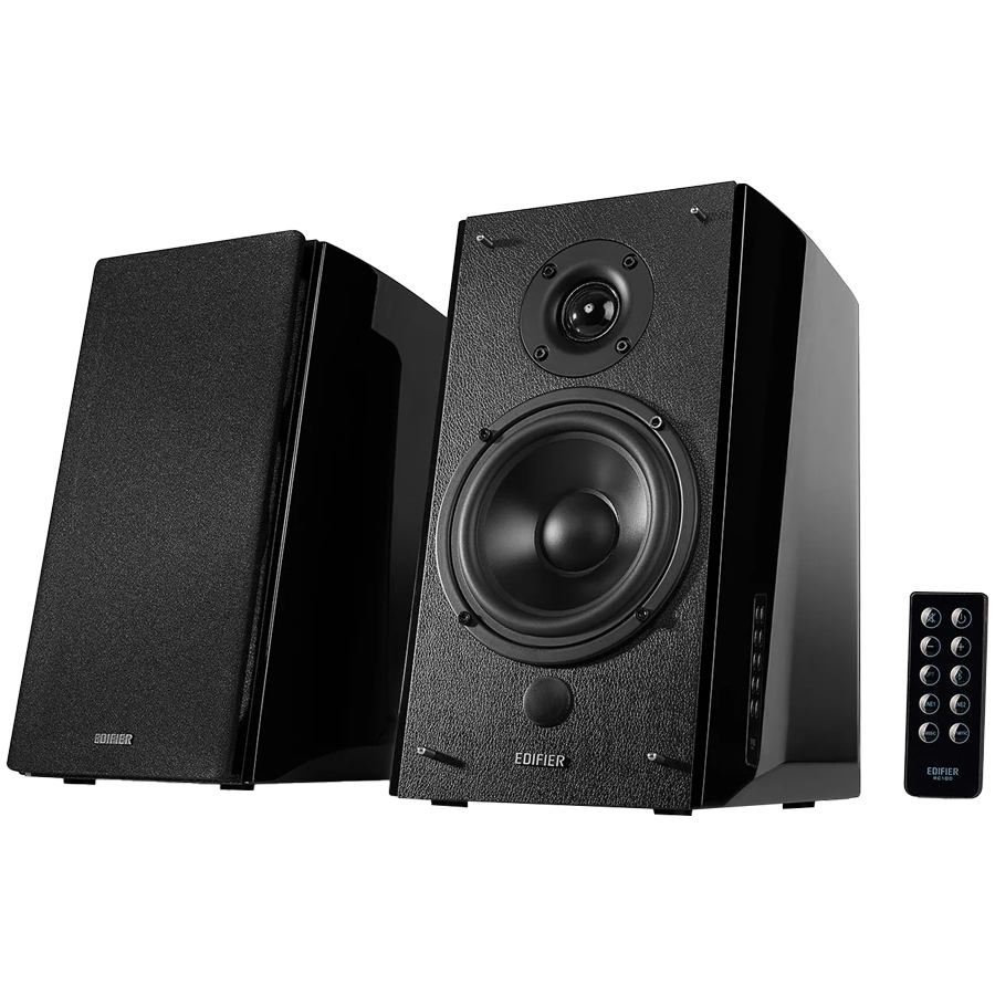 Boxe Edifier R2000DB BL 2.0, 120 W RMS, Bluetooth, 3,5 mm la RCA, DSP, Difuzoare Eagle Eye, Inclinare 10°C, Telecomanda, Carcasa MDF, Negru