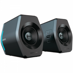 Геймърски тонколони Edifier G2000 2.0 BL, 16W RMS, BT V5.1, USB, AUX, RGB, Hi-Fi, 3 режима, Памет на настройки, Черен