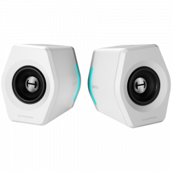 Геймърски тонколони Edifier G2000 2.0 WH, 16W RMS, BT V5.1, USB, AUX, RGB, Hi-Fi, 3 режима, Памет на настройки, Бял